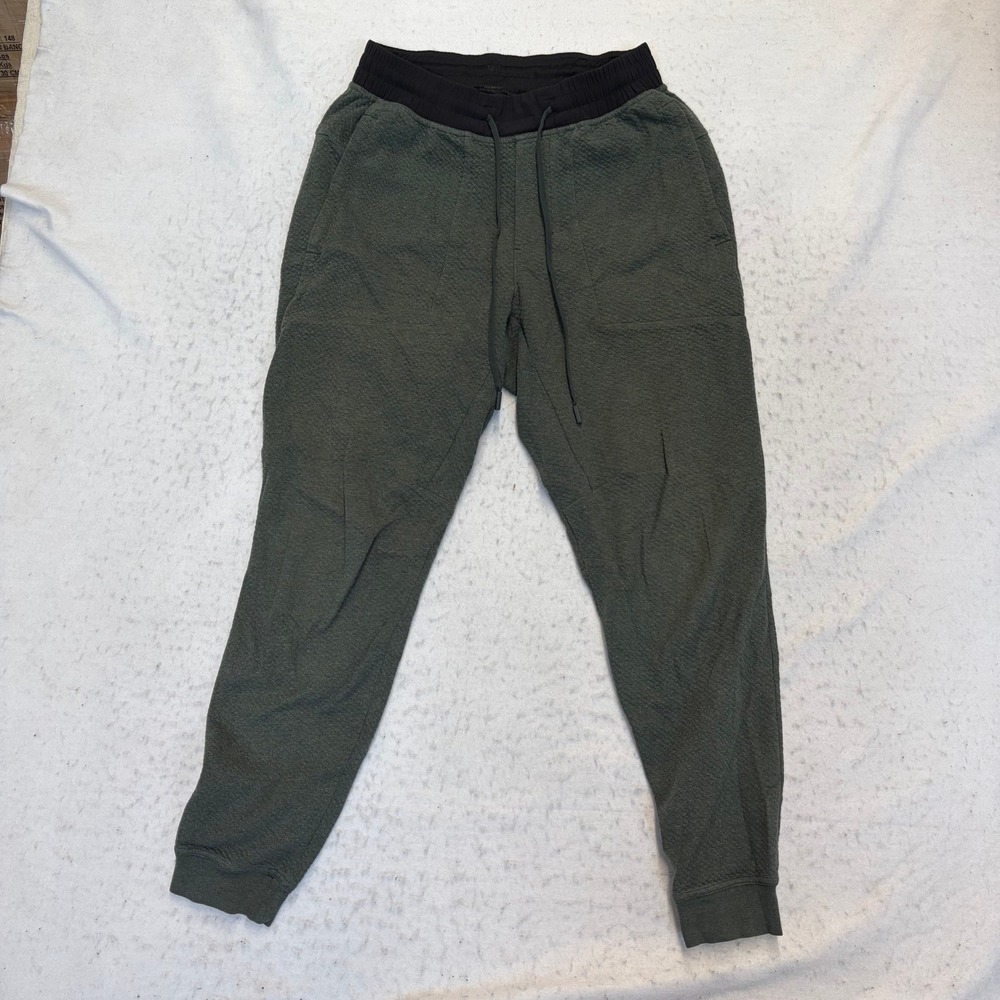 Lululemon At Ease Joggers Mens Size M Green Textured Knit Sweatpants